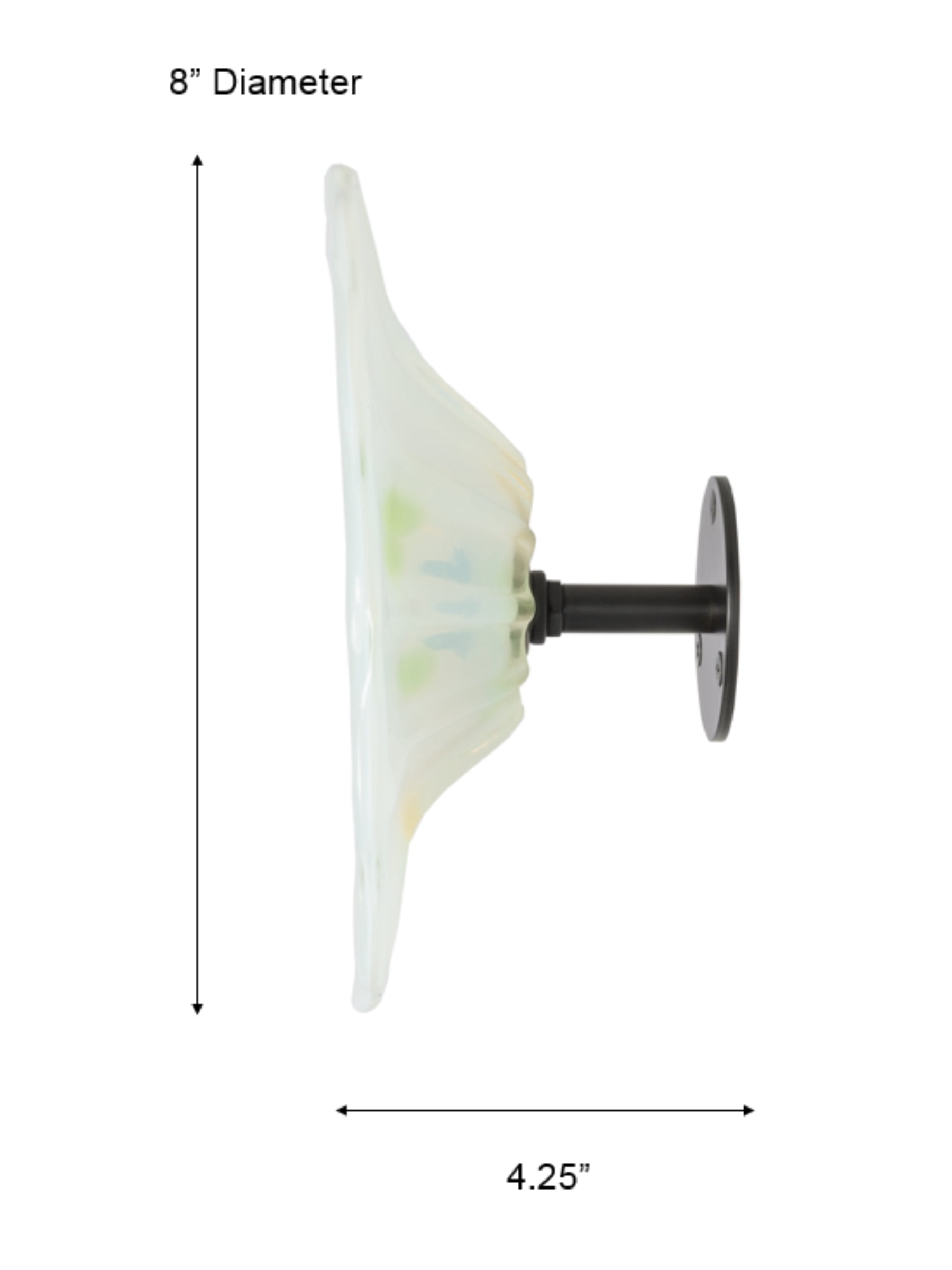 Dale Tiffany Viejo Flower Hand Blown Art Glass Wall Décor with Wall Mounting Bracket, 8-Inch Diameter