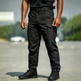 thumbnail image 4 of Men's Stretch Tactical Pants, Lightweight Water Resistant Ripstop Cargo Pants with Multi Pockets Casual Outdoor Work Hiking Pants (No Belt) for Travel, 4 of 5