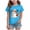 tops77-Sky Blue, variant on UAYOTSE Girls Halloween Short Sleeve Tee Cozy Fall Ghost Halloween Graphic Crew Neck Kids Party Shirt