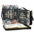 thumbnail image 3 of FOR U DESIGNS Cross Floral Bible Case with Shoulder Strap Bible Bags for Women PU Leather Personalized Book Organizer Bag Size 2XL Christian Bible Holder Bag Zippered Bible Accessories, 3 of 7