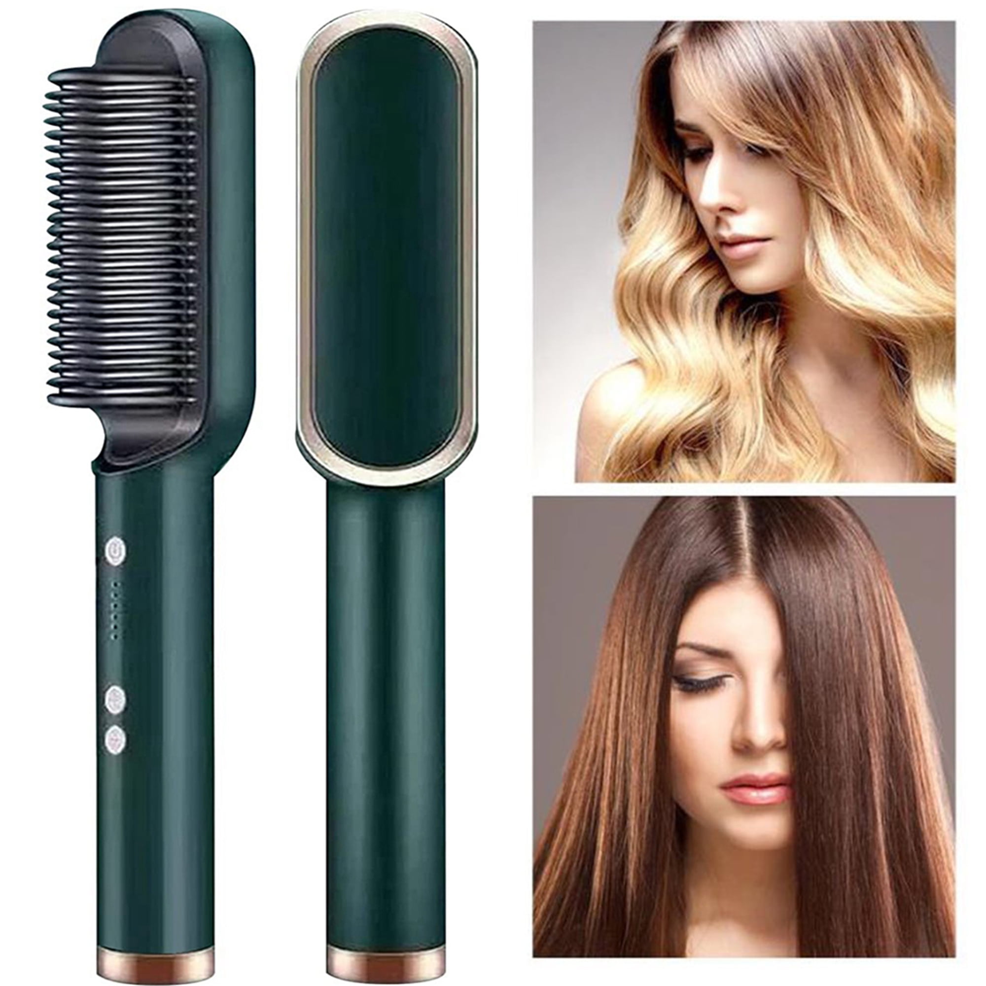 Hair Straightener Brush 2 In 1 Ionic Straightening Brush With 3 Heat Levels  Fast Ceramic Heating AntiScald Straightening Comb  Walmartcom