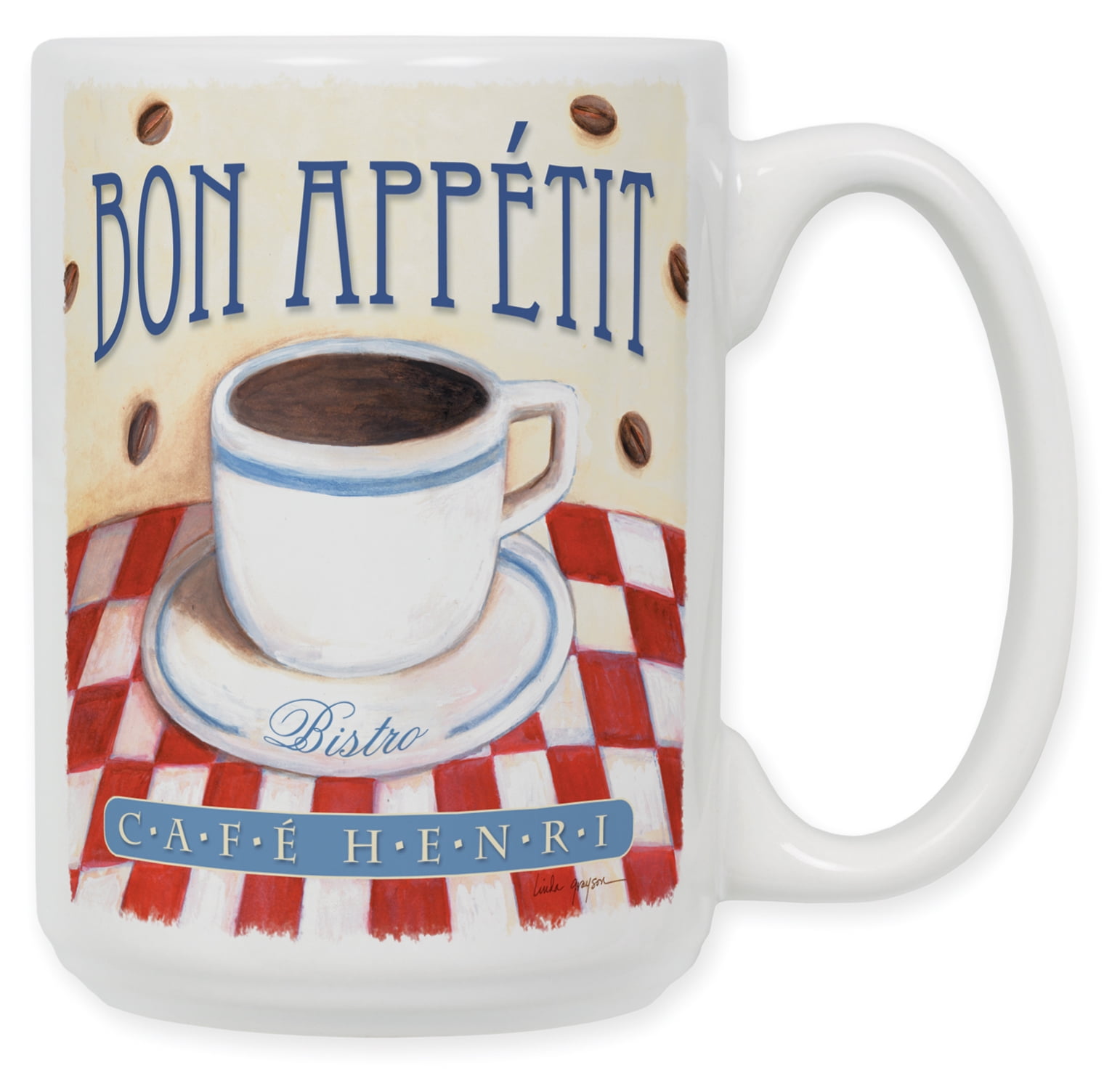 15 Ounce Ceramic Coffee Mug Bon Appetit