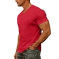 thumbnail image 4 of T-Shirts Mens Short Sleeve Pocket Tee Shirt Casual V Neck Soft Basic T Shirts Red L, 4 of 9