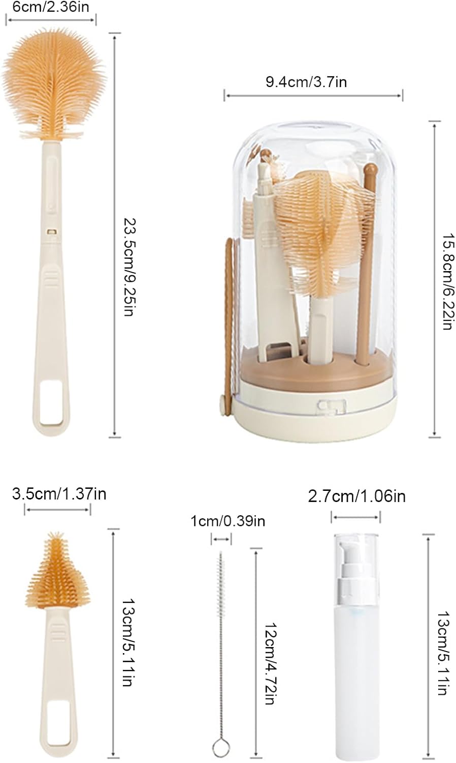 Toddler Bottle Brush Set,Portable Straw Teat for Nursing Visiting Friends and Relations Bottle-Feeding Cleaner Mould