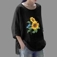 thumbnail image 2 of Camiseta holgada de manga 3/4 con cuello redondo y estampado informal para mujer Fridja fjkfkj3193, 2 of 5