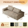 thumbnail image 3 of 71" Corduroy Loveseat Sofa, 3-Seater Cloud Couch, Boneless Couch in a Box, Deep Seat Sofa with Memory Foam, No Assembly Required(Camel), 3 of 6