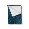 thumbnail image 2 of Winter Soft Flannel Fleece Throw Blanket, Orange Birds on Leafless Tree Branches Snowy Woods Nature, Cozy Plush for Indoor and Outdoor Use, 60" x 80", Petrol Blue Orange White, by Ambesonne, 2 of 5