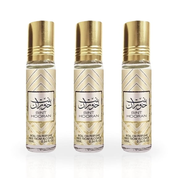 Bint Hooran Roll-On Perfume Oil CPO 10ml (0.34 oz) by Ard Al Zaafaran (Pack of 3)