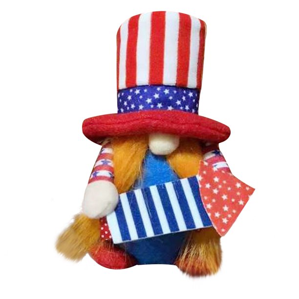 Fiudx Muñeco Enano Del Día de La Independencia, Adorno de Algodón Hecho a Mano, Adorable Colgante Festivo, Ideal para Exhibir En El Sofá, Ideal para Fiestas de Primavera, Regalo Patriótico, Tamaño 20