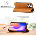 thumbnail image 4 of Case Compatible with iPhone 12 Pro Max 6.7 inch 2020, Vintage Classic Matte Leather Wallet Case Flip Notebook Style Cover with Magnetic Closure Kickstand Card Slots - Brown, 4 of 15