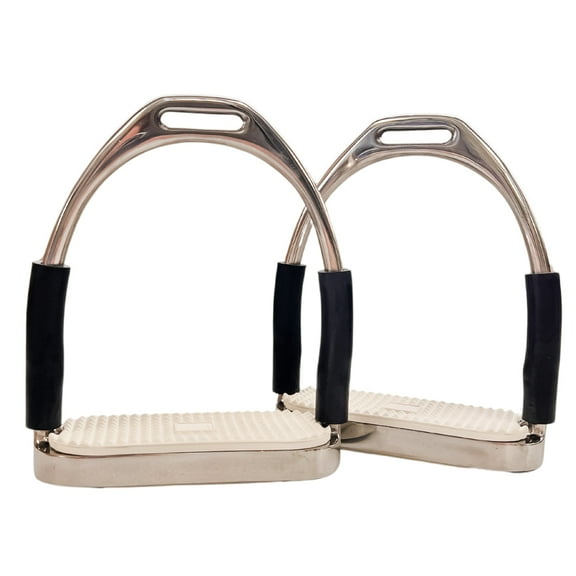 AJ Tack Jointed Flex Stirrup Irons - Black 4 3/4"
