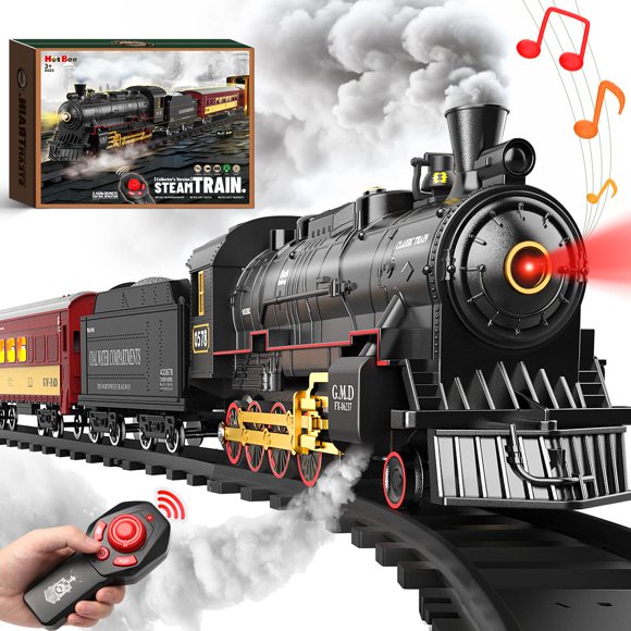 Set Train Set Hot Bee con mando a distancia para Navidad con locomotora de vapor