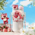 thumbnail image 3 of Taza Termo con diseño de oso de fresa para mujer, taza de agua con pajita de aspecto alto, regalo de cumpleaños para mujer 2025, 3 of 5