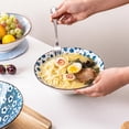 thumbnail image 3 of Ramen Bowls Set of 4, 8 Inch 38oz Porcelain Noodle Bowls for Pho, Ramen & Soup, Large Ceramic Ramen Bowl Set Microwave & Dishwasher Safe, Japanese Blue and White Style, 3 of 3