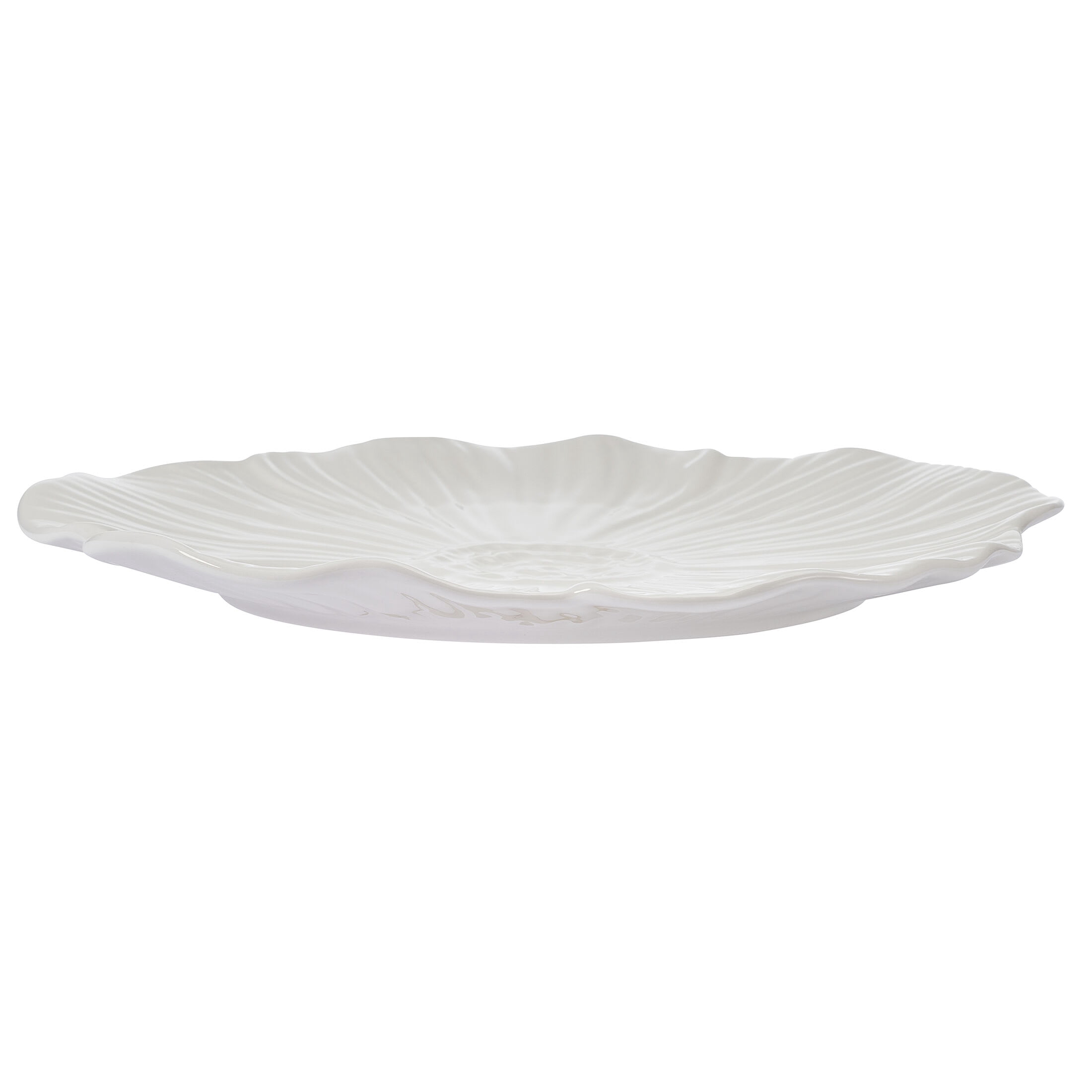 Beautiful by Drew Barrymore Embossed Flower 12 Piece Stoneware Dinnerware Set, 4 Piece Setting White