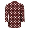 thumbnail image 3 of Womens 3/4 Sleeve Shirt, V Neck T Shirts for Women Summer Fashion Loose Fit Dots Printed Basic T-Shirts S-2XL, 3 of 4