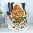 thumbnail image 4 of Thanksgiving Soft Flannel Fleece Blanket, Give Thanks with a Grateful Heart Message with Wheat and Swirled Hearts Design, Cozy Plush for Indoor and Outdoor Use, 50" x 70", Multicolor, by Ambesonne, 4 of 5