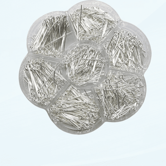 700pcs Assorted of 7 Sizes Mix Eye Pins for Jewelry Making (Silver, Mix)