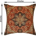 thumbnail image 6 of Boho Pillow Covers 20x20 Inch 2 Pcs Vintage Burnt Orange Carpet Pattern Ethnic Decor Throw Pillows Retro Antique Outdoor Farmhouse Decoration Pillowcase Linen Cushion Cover for Couch Sofa Bed, 6 of 6