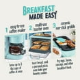 thumbnail image 3 of Nostalgia 3-in-1 Retro Breakfast Station - Includes 5 Cup Coffee Maker, Non-Stick Ceramic Griddle, and 4-Slice Toaster Oven - Built-In Timer, Reusable Coffee Filter, Space-Saving Design - Aqua, 3 of 9