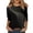#02Black, variant on Women Loose Fit Floral Printed Crew Neck T Shirts Three Quarter Length 3/4 Sleeve Casual Plus Size Summer Tunic Blouses Gray S
