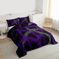 thumbnail image 3 of Manfei Grunge Geometric Lines Queen Comforter Set 3 Pieces, Contemporary Abstract Bedding Sets, Black Gray Purple Bedding Comforter Set, Ultra Soft Home Decor, 3 of 8