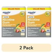 (2 pack) Equate Nicotine Gum 4 mg, Stop Smoking Aid, Fruit Flavor, 160 Count