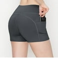 thumbnail image 3 of ALWAYS Women's 3" Soft Yoga Shorts with Side Pockets Dark Charcoal S, 3 of 7