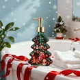 thumbnail image 5 of Christmas Tree Soap Dispenser Xmas Bathroom Decorative Accessories Glass Soap Dispenser with Rust Proof Pump, Green(Snowman), 5 of 6