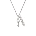 thumbnail image 2 of Delight Jewelry Silvertone Trefoil Key with AB Crystals Silvertone Sisters Best Friends Forever Bar Charm Necklace, 23", 2 of 4
