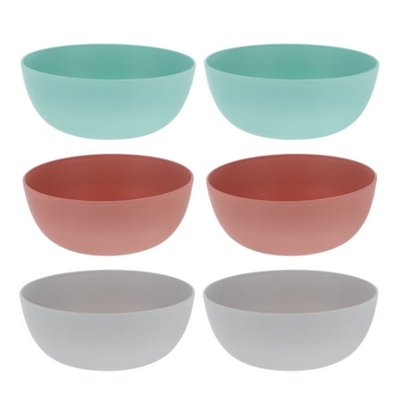 

6Pcs Simple Plastic Salad Noodle Bowls Fashion Home Soup Bowls Food Containers