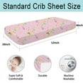thumbnail image 4 of Little Grape Land Crib Sheets for Baby Girls 4 Pack, 28"x 52" Extra Soft Microfiber Crib Sheet Set for Standard Crib & Toddler Mattress Pad, Rabbit & Dreaming in Wonderland & Rainbow Horse & Pink, 4 of 8