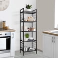 thumbnail image 2 of 5-Wire Standing Storage Shelves, Metal Shelving Unit Pantry Rack for Laundry Kitchen Bathroom Organizer(Black), 2 of 5