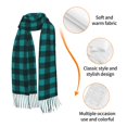 thumbnail image 3 of Shawl Wraps for Women - Teal On Black Plaid Oversized Fall Winter Fashion Blanket Scarf for Women, 3 of 6