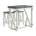 thumbnail image 5 of Martin Svensson Home Del Mar 5 Piece Table and Stool Set White and Grey, 5 of 13