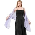 thumbnail image 4 of Chiffon ladies' scarves, bride bridesmaid dress shawls, formal dinner party, party and ball wraps, Light Purple, 4 of 5