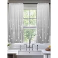 thumbnail image 2 of Gray Flower Sheer Curtains 72 Inch Length 2 Panels Set, Geometric Stripe Gradient Branch Minimalist Voile Window Treatment Rod Pocket Curtains Sheers Drapes for Bedroom/Living Room/Kitchen 52"x72"x2, 2 of 7