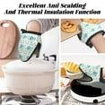 thumbnail image 3 of Blue Green Snail Leaves Oven Mitts Heat Resistant - Soft Lining Silicone Mini Oven Mitts with HangingLoop, Kitchen Oven Gloves Heat Resistant 500℉ for Cooking Baking Microwave, 3 of 7