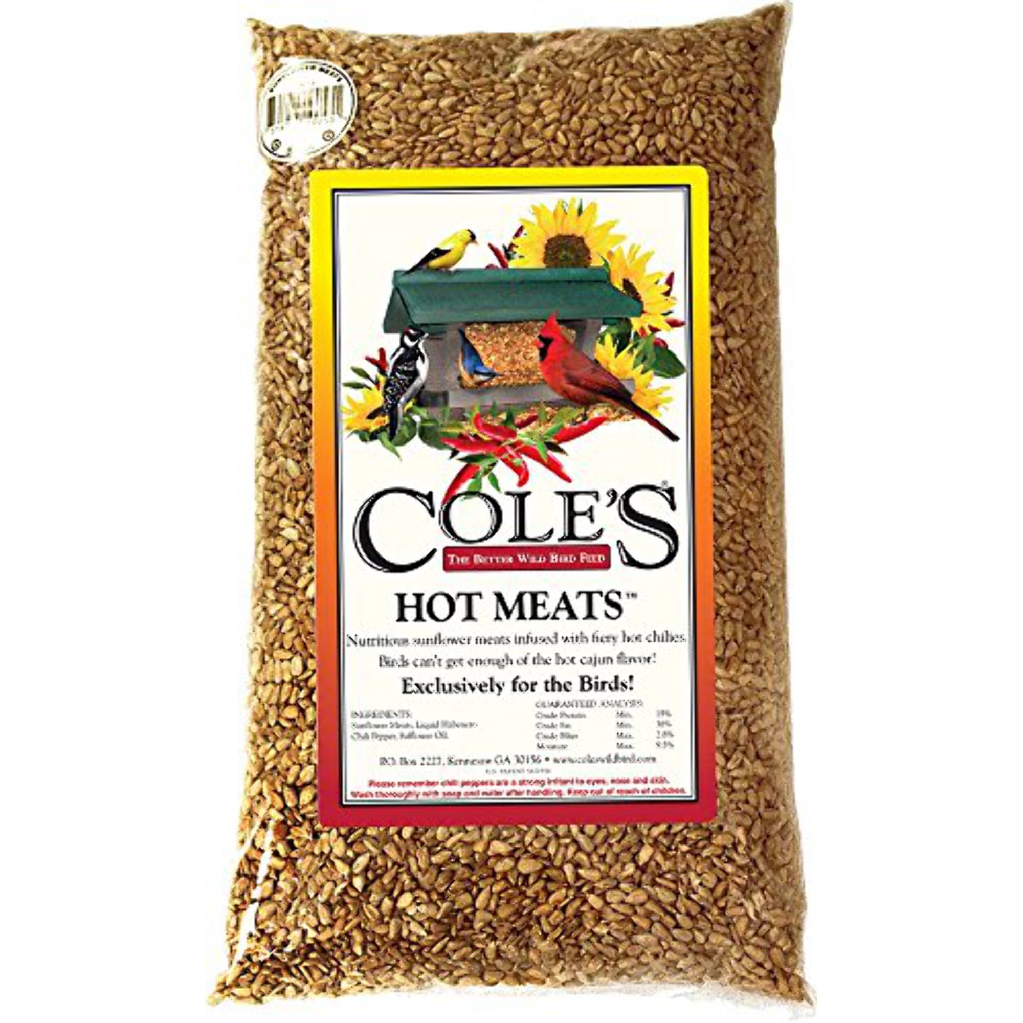 Cole's Wild Bird Products Hot Meats Bird Food, Sunflower & Chili, 20 lb