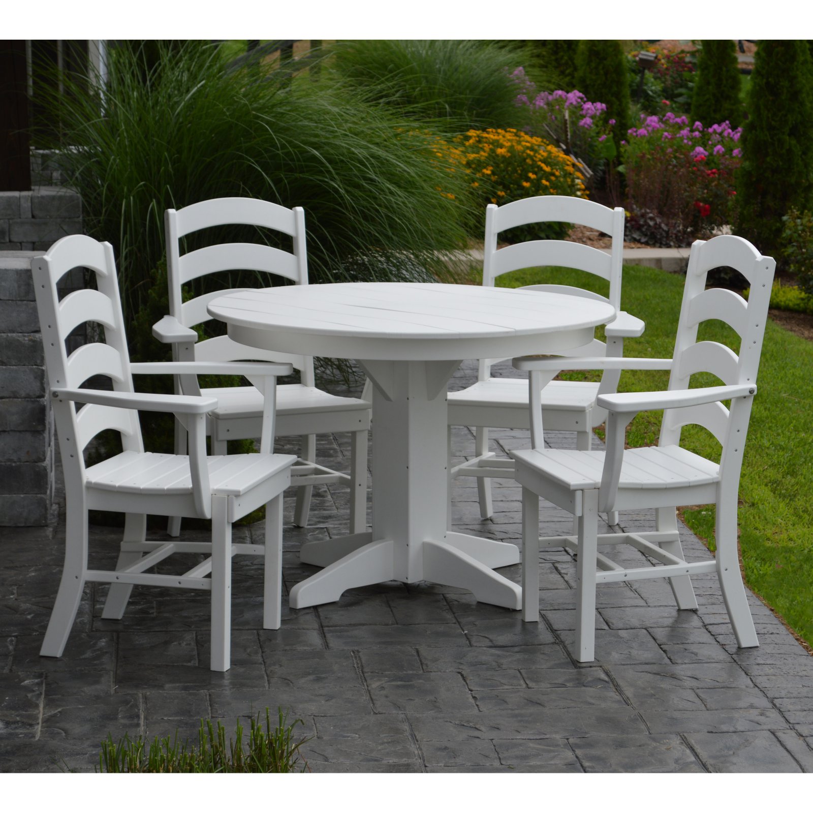 A &amp; L Furniture Ladderback Poly 5 Piece Oval Patio Dining Set - image 2 of 11