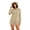 Khaki, variant on Women's Warm Fuzzy Hooded Romper Sherpa Fleece Onesies Pajamas