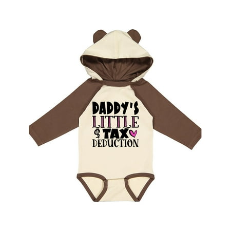 

Inktastic Daddy s Little Tax Deduction Pink Hearts Gift Baby Boy or Baby Girl Long Sleeve Bodysuit