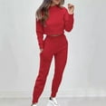 thumbnail image 2 of Kaemgyyd Jogger Sets for Women 2 Piece Outfit Plus Size Sweatsuit Long Sleeve Cropped Pullover Sweatshirt with Sweatpants Set Tracksuit, 2 of 6
