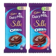 Cadbury Dairy Milk Silk Large Chocolates Combo (Silk Oreo Red Velvet 130G, Silk Oreo Chocolate Bar 130G), 260 G