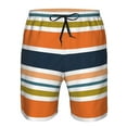 thumbnail image 4 of Disketp Men'S Swim Trunks Hawaiian Breathable Surf Beach Swimsuits Mesh Lining Beach Shorts With Pockets-Colorful Pastel Stripes, 4 of 9