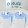 thumbnail image 2 of Termo 1.2 L Acero Inoxidable Antiderrame Popote Hermético Blanco Con Azul, 2 of 2