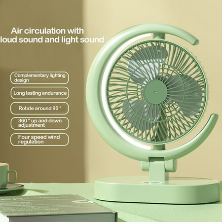 

Baiulaoshu Fans Household Fan Table Fan Silent Simple Usb Desk Fan Portable Abs Rechargeable with Light for Bedroom Rollback