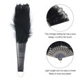 thumbnail image 3 of Uxcell Feather Hand Fan Black Vintage Folding Fan  Feather Fan Handheld for Dancing Decoration, 3 of 6
