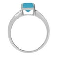 thumbnail image 3 of 2 ct Cushion Cut Simulated Turquoise Solitaire 18K White Gold Womens Engagement Ring, 3 of 4