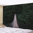 thumbnail image 3 of Tapiz de pared con puente forestal, para colgar en la pared, impresión decorativa, 200 x 150 cm 200x150cm, 3 of 9